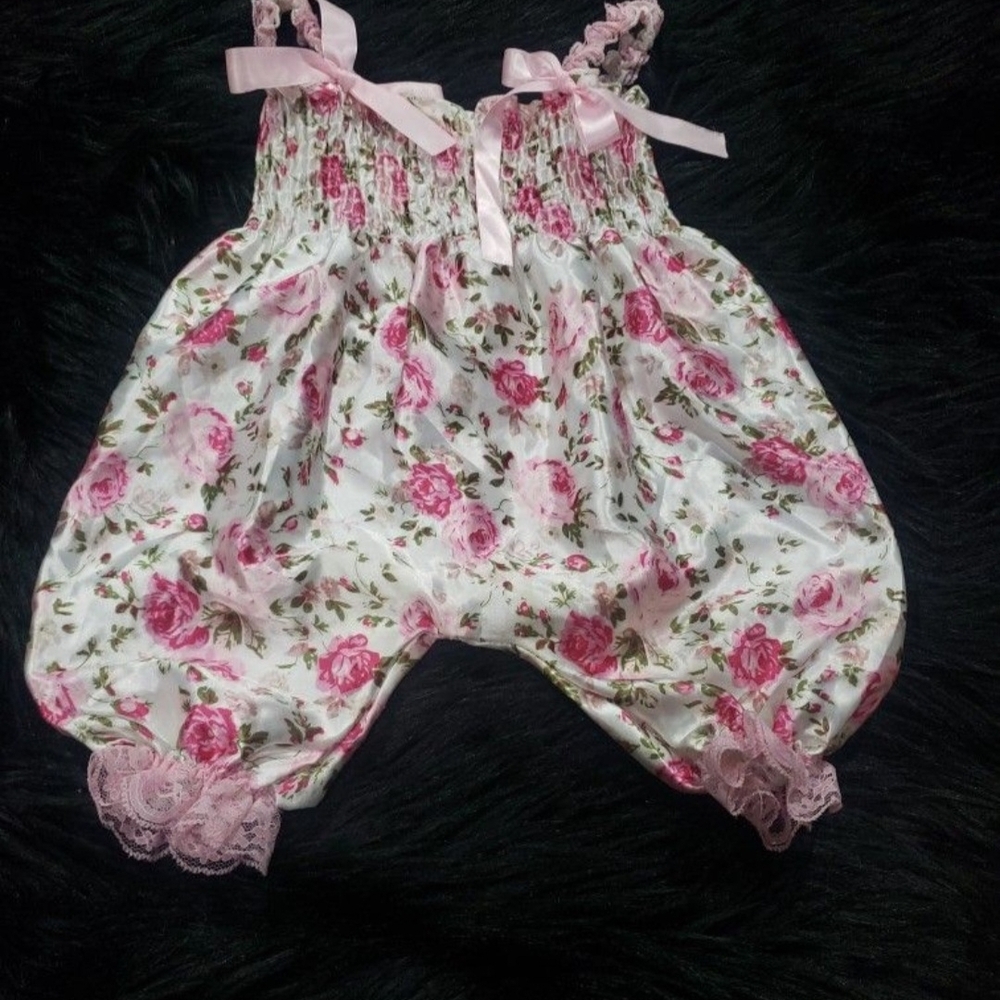 Baby Girls Pink Floral One-Piece Romper